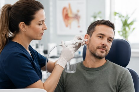 Doctor examining a patient's ear