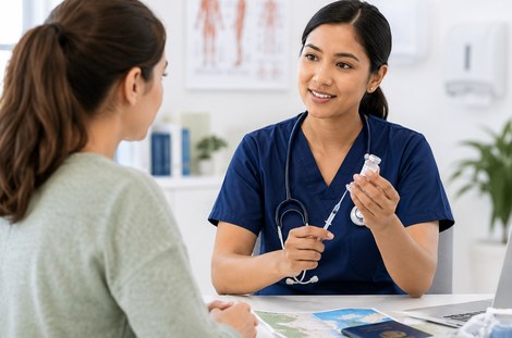 Nurse administering a vaccination